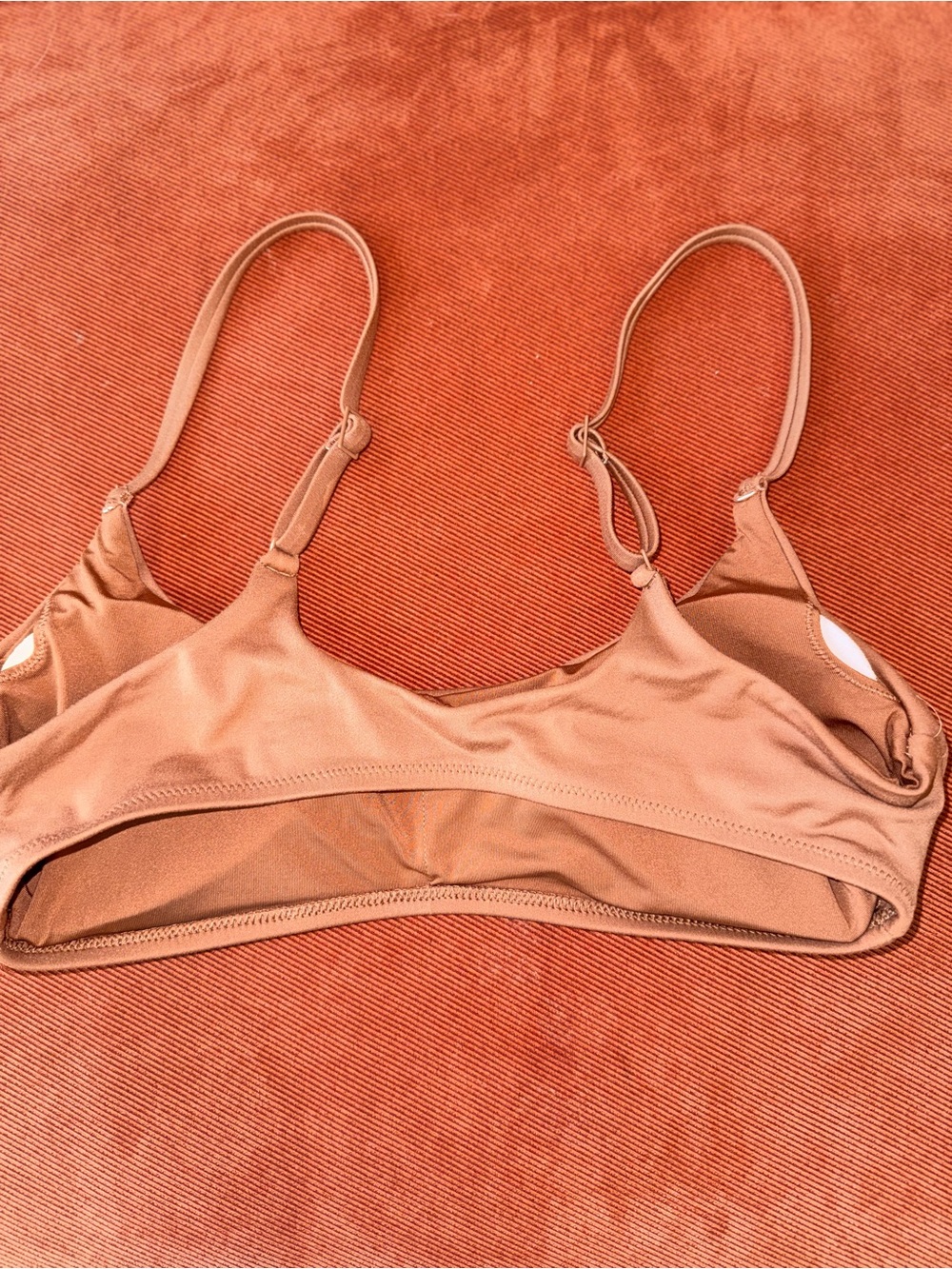 Aerie (XS) Tan 'Real Me Swim' Scoop Neck Padded Bikini Top - Picture 3 of 4